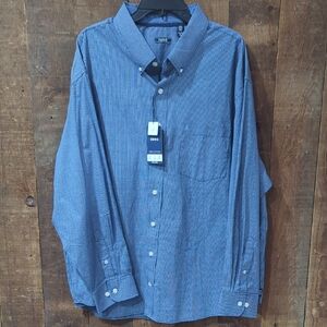 Izod Men's Casual Blue Button-Down Shirt